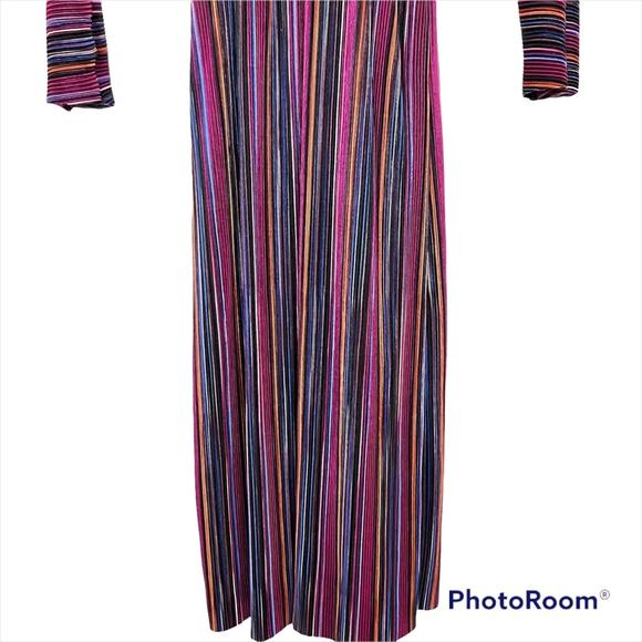 Anthropologie x CAARA Gillian Pleated Midi Burgundy Striped Dress Small New - Picture 7 of 11